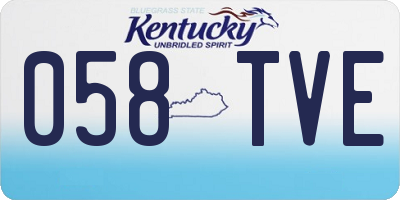 KY license plate 058TVE