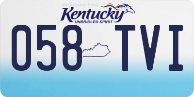 KY license plate 058TVI