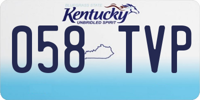 KY license plate 058TVP