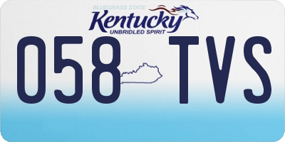KY license plate 058TVS