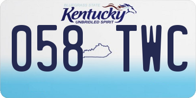 KY license plate 058TWC