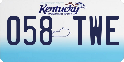 KY license plate 058TWE