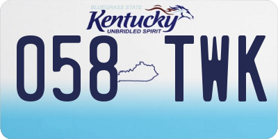 KY license plate 058TWK