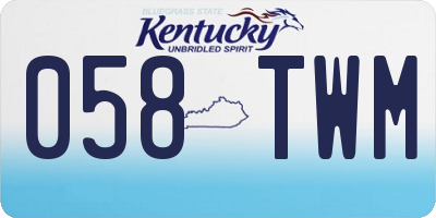 KY license plate 058TWM