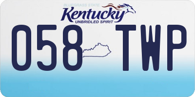 KY license plate 058TWP
