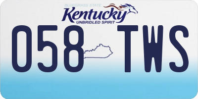 KY license plate 058TWS