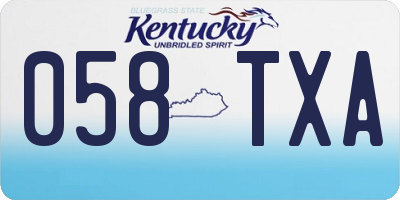KY license plate 058TXA