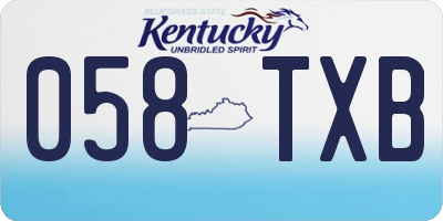 KY license plate 058TXB
