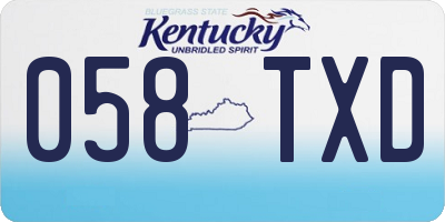 KY license plate 058TXD