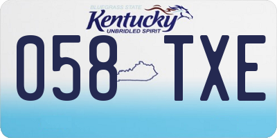 KY license plate 058TXE