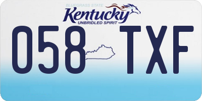 KY license plate 058TXF
