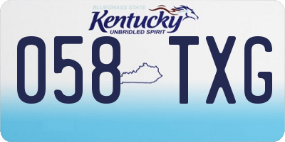 KY license plate 058TXG