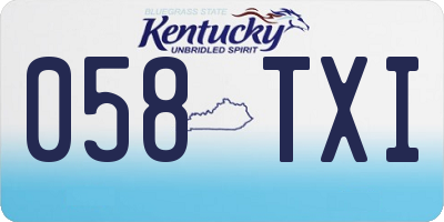 KY license plate 058TXI