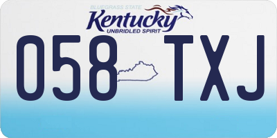 KY license plate 058TXJ