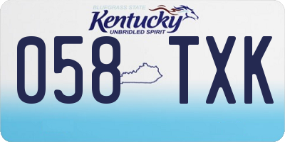 KY license plate 058TXK