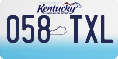 KY license plate 058TXL