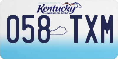 KY license plate 058TXM