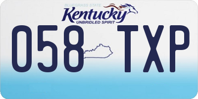 KY license plate 058TXP