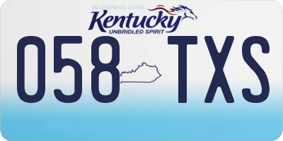 KY license plate 058TXS