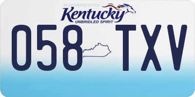 KY license plate 058TXV
