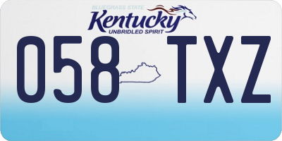 KY license plate 058TXZ