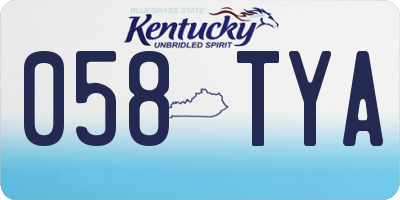 KY license plate 058TYA