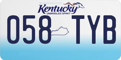 KY license plate 058TYB
