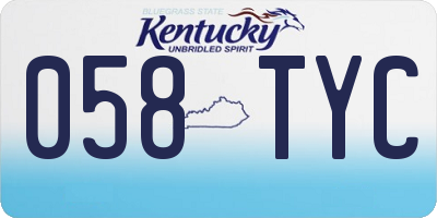 KY license plate 058TYC