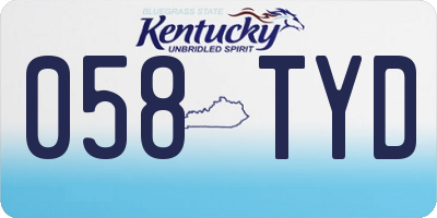 KY license plate 058TYD