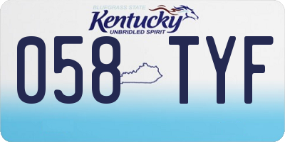 KY license plate 058TYF