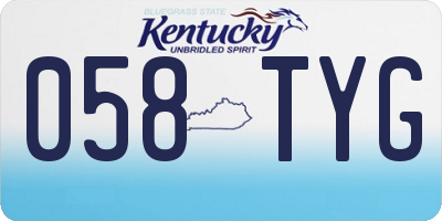 KY license plate 058TYG