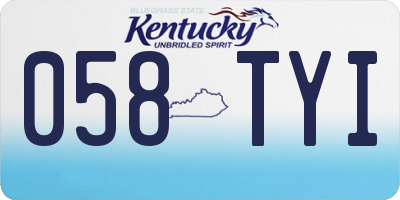 KY license plate 058TYI