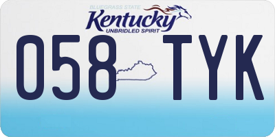 KY license plate 058TYK