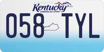 KY license plate 058TYL