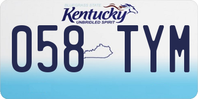 KY license plate 058TYM