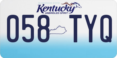 KY license plate 058TYQ