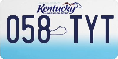 KY license plate 058TYT