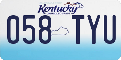 KY license plate 058TYU