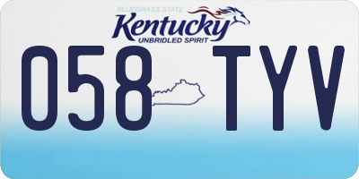 KY license plate 058TYV
