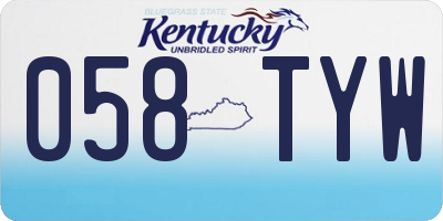 KY license plate 058TYW