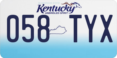 KY license plate 058TYX