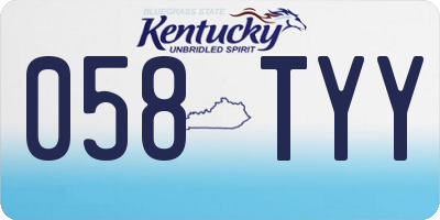 KY license plate 058TYY