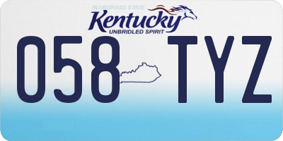 KY license plate 058TYZ