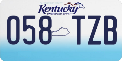 KY license plate 058TZB