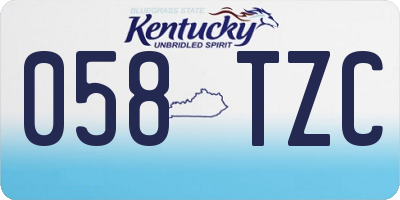 KY license plate 058TZC