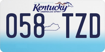KY license plate 058TZD