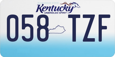 KY license plate 058TZF