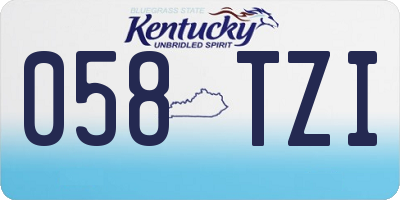 KY license plate 058TZI