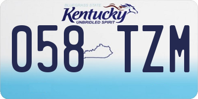 KY license plate 058TZM