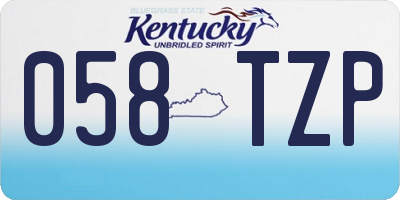 KY license plate 058TZP